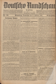Deutsche Rundschau in Polen : früher Ostdeutsche Rundschau, Bromberger Tageblatt. Jg.33, Nr. 33 (11 Februar 1926) = Jg.50 + dod.