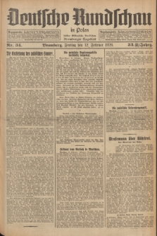 Deutsche Rundschau in Polen : früher Ostdeutsche Rundschau, Bromberger Tageblatt. Jg.33, Nr. 34 (12 Februar 1926) = Jg.50 + dod.
