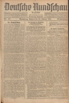 Deutsche Rundschau in Polen : früher Ostdeutsche Rundschau, Bromberger Tageblatt. Jg.33, Nr. 48 (28 Februar 1926) = Jg.50 + dod.