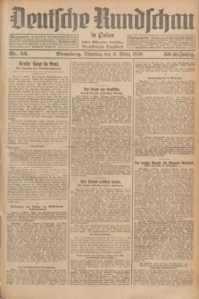 Deutsche Rundschau in Polen : früher Ostdeutsche Rundschau, Bromberger Tageblatt. Jg.33, Nr. 55 (9 März 1926) = Jg.50 + dod.