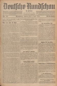 Deutsche Rundschau in Polen : früher Ostdeutsche Rundschau, Bromberger Tageblatt. Jg.33, Nr. 77 (4 April 1926) = Jg.50 + dod.