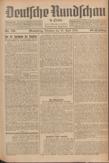 Deutsche Rundschau in Polen : früher Ostdeutsche Rundschau, Bromberger Tageblatt. Jg.33, Nr. 89 (20 April 1926) = Jg.50 + dod.