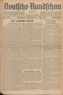 Deutsche Rundschau in Polen : früher Ostdeutsche Rundschau, Bromberger Tageblatt. Jg.33, Nr. 108 (13 Mai 1926) = Jg.50 + dod.