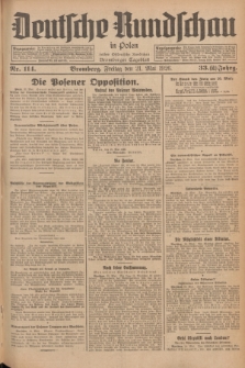 Deutsche Rundschau in Polen : früher Ostdeutsche Rundschau, Bromberger Tageblatt. Jg.33, Nr. 114 (21 Mai 1926) = Jg.50 + dod.