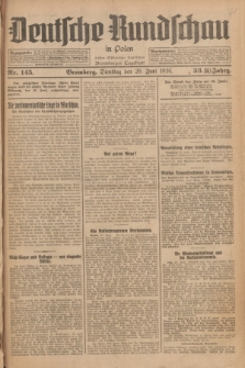 Deutsche Rundschau in Polen : früher Ostdeutsche Rundschau, Bromberger Tageblatt. Jg.33, Nr. 145 (29 Juni 1926) = Jg.50 + dod.