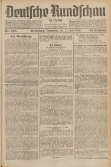 Deutsche Rundschau in Polen : früher Ostdeutsche Rundschau, Bromberger Tageblatt. Jg.33, Nr. 158 (15 Juli 1926) = Jg.50 + dod.