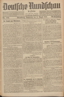 Deutsche Rundschau in Polen : früher Ostdeutsche Rundschau, Bromberger Tageblatt. Jg.33, Nr. 182 (12 August 1926) = Jg.50 + dod.