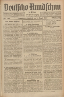 Deutsche Rundschau in Polen : früher Ostdeutsche Rundschau, Bromberger Tageblatt. Jg.33, Nr. 184 (14 August 1926) = Jg.50 + dod.