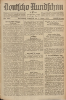 Deutsche Rundschau in Polen : früher Ostdeutsche Rundschau, Bromberger Tageblatt. Jg.33, Nr. 190 (21 August 1926) = Jg.50 + dod.