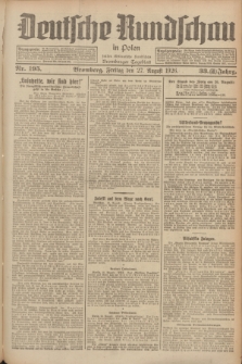 Deutsche Rundschau in Polen : früher Ostdeutsche Rundschau, Bromberger Tageblatt. Jg.33, Nr. 195 (27 August 1926) = Jg.50 + dod.