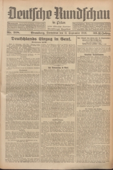 Deutsche Rundschau in Polen : früher Ostdeutsche Rundschau, Bromberger Tageblatt. Jg.33, Nr. 208 (11 September 1926) = Jg.50 + dod.