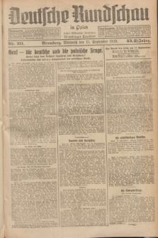 Deutsche Rundschau in Polen : früher Ostdeutsche Rundschau, Bromberger Tageblatt. Jg.33, Nr. 211 (15 September 1926) = Jg.50 + dod.