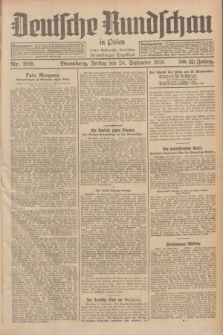 Deutsche Rundschau in Polen : früher Ostdeutsche Rundschau, Bromberger Tageblatt. Jg.50, Nr. 219 (24 September 1926) = Jg.33 + dod.