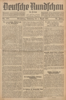 Deutsche Rundschau in Polen : früher Ostdeutsche Rundschau, Bromberger Tageblatt. Jg.51, Nr. 175 (4 August 1927) + dod.