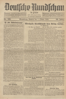 Deutsche Rundschau in Polen : früher Ostdeutsche Rundschau, Bromberger Tageblatt. Jg.52, Nr. 231 (7 Oktober 1928) + dod.