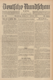 Deutsche Rundschau in Polen : früher Ostdeutsche Rundschau, Bromberger Tageblatt. Jg.53, Nr. 27 (1 Februar 1929) + dod.