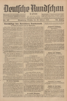 Deutsche Rundschau in Polen : früher Ostdeutsche Rundschau, Bromberger Tageblatt. Jg.53, Nr. 47 (26 Februar 1929) + dod.