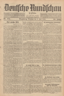 Deutsche Rundschau in Polen : früher Ostdeutsche Rundschau, Bromberger Tageblatt. Jg.53, Nr. 154 (9 Juli 1929) + dod.