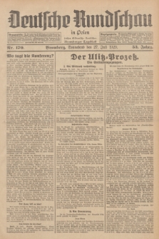 Deutsche Rundschau in Polen : früher Ostdeutsche Rundschau, Bromberger Tageblatt. Jg.53, Nr. 170 (27 Juli 1929) + dod.