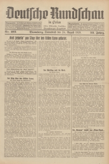 Deutsche Rundschau in Polen : früher Ostdeutsche Rundschau, Bromberger Tageblatt. Jg.53, Nr. 193 (24 August 1929) + dod.