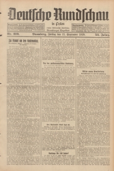 Deutsche Rundschau in Polen : früher Ostdeutsche Rundschau, Bromberger Tageblatt. Jg.53, Nr. 210 (13 September 1929) + dod.