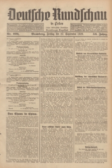 Deutsche Rundschau in Polen : früher Ostdeutsche Rundschau, Bromberger Tageblatt. Jg.53, Nr. 222 (27 September 1929) + dod.
