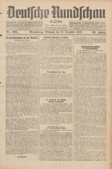 Deutsche Rundschau in Polen : früher Ostdeutsche Rundschau, Bromberger Tageblatt. Jg.53, Nr. 291 (18 Dezember 1929) + dod.