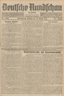 Deutsche Rundschau in Polen : früher Ostdeutsche Rundschau, Bromberger Tageblatt. Jg.55, Nr. 192 (23 August 1931) + dod.