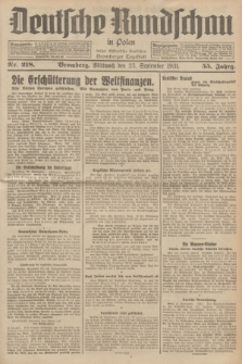 Deutsche Rundschau in Polen : früher Ostdeutsche Rundschau, Bromberger Tageblatt. Jg.55, Nr. 218 (23 September 1931) + dod.
