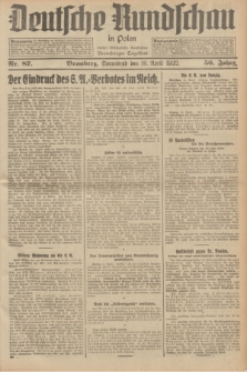 Deutsche Rundschau in Polen : früher Ostdeutsche Rundschau, Bromberger Tageblatt. Jg.56, Nr. 87 (16 April 1932) + dod.