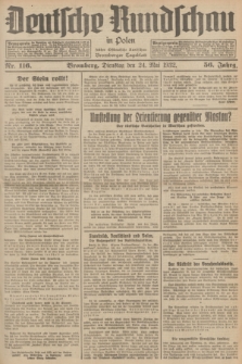 Deutsche Rundschau in Polen : früher Ostdeutsche Rundschau, Bromberger Tageblatt. Jg.56, Nr. 116 (24 Mai 1932) + dod.