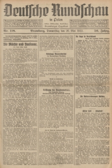 Deutsche Rundschau in Polen : früher Ostdeutsche Rundschau, Bromberger Tageblatt. Jg.56, Nr. 118 (26 Mai 1932) + dod.