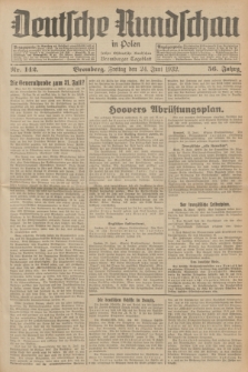 Deutsche Rundschau in Polen : früher Ostdeutsche Rundschau, Bromberger Tageblatt. Jg.56, Nr. 142 (24 Juni 1932) + dod.