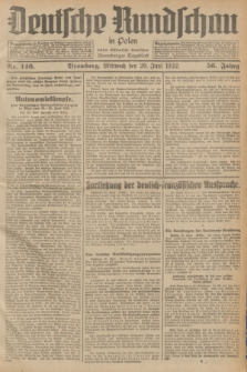 Deutsche Rundschau in Polen : früher Ostdeutsche Rundschau, Bromberger Tageblatt. Jg.56, Nr. 146 (29 Juni 1932) + dod.