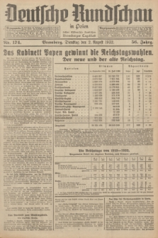 Deutsche Rundschau in Polen : früher Ostdeutsche Rundschau, Bromberger Tageblatt. Jg.56, Nr. 174 (2 August 1932) + dod.