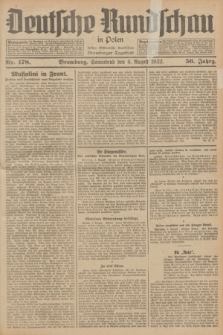 Deutsche Rundschau in Polen : früher Ostdeutsche Rundschau, Bromberger Tageblatt. Jg.56, Nr. 178 (6 August 1932) + dod.