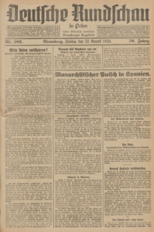 Deutsche Rundschau in Polen : früher Ostdeutsche Rundschau, Bromberger Tageblatt. Jg.56, Nr. 183 (12 August 1932) + dod.
