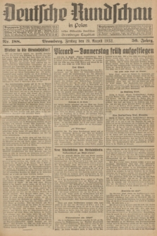 Deutsche Rundschau in Polen : früher Ostdeutsche Rundschau, Bromberger Tageblatt. Jg.56, Nr. 188 (19 August 1932) + dod.
