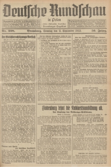 Deutsche Rundschau in Polen : früher Ostdeutsche Rundschau, Bromberger Tageblatt. Jg.56, Nr. 208 (11 September 1932) + dod.