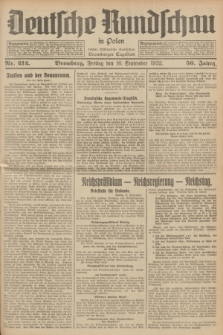 Deutsche Rundschau in Polen : früher Ostdeutsche Rundschau, Bromberger Tageblatt. Jg.56, Nr. 212 (16 September 1932) + dod.