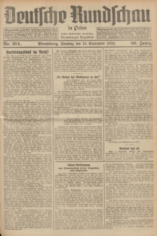 Deutsche Rundschau in Polen : früher Ostdeutsche Rundschau, Bromberger Tageblatt. Jg.56, Nr. 214 (18 September 1932) + dod.