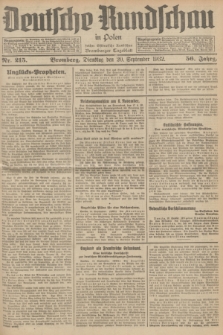 Deutsche Rundschau in Polen : früher Ostdeutsche Rundschau, Bromberger Tageblatt. Jg.56, Nr. 215 (20 September 1932) + dod.