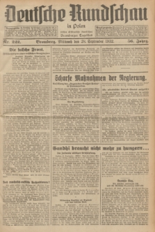Deutsche Rundschau in Polen : früher Ostdeutsche Rundschau, Bromberger Tageblatt. Jg.56, Nr. 222 (28 September 1932) + dod.