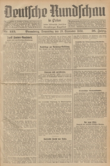 Deutsche Rundschau in Polen : früher Ostdeutsche Rundschau, Bromberger Tageblatt. Jg.56, Nr. 223 (29 September 1932) + dod.