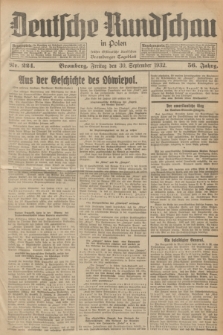 Deutsche Rundschau in Polen : früher Ostdeutsche Rundschau, Bromberger Tageblatt. Jg.56, Nr. 224 (30 September 1932) + dod.