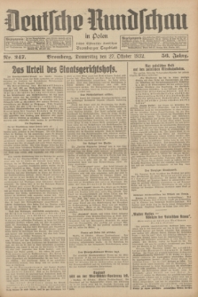 Deutsche Rundschau in Polen : früher Ostdeutsche Rundschau, Bromberger Tageblatt. Jg.56, Nr. 247 (27 Oktober 1932) + dod.