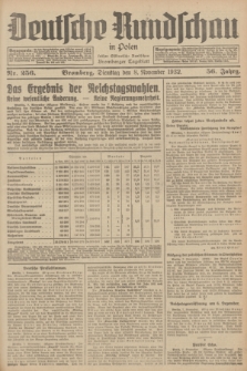 Deutsche Rundschau in Polen : früher Ostdeutsche Rundschau, Bromberger Tageblatt. Jg.56, Nr. 256 (8 November 1932) + dod.