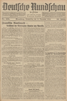 Deutsche Rundschau in Polen : früher Ostdeutsche Rundschau, Bromberger Tageblatt. Jg.56, Nr. 258 (10 November 1932) + dod.