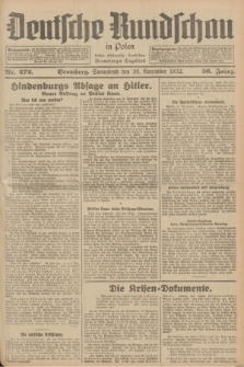 Deutsche Rundschau in Polen : früher Ostdeutsche Rundschau, Bromberger Tageblatt. Jg.56, Nr. 272 (26 November 1932) + dod.