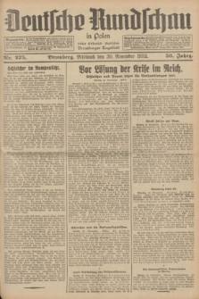 Deutsche Rundschau in Polen : früher Ostdeutsche Rundschau, Bromberger Tageblatt. Jg.56, Nr. 275 (30 November 1932) + dod.